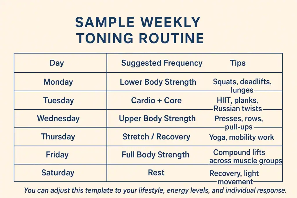 Achieving the Perfect Tone: How Often Should You Exercise for Results? 4 Weekly exercise Salisbury plan graphic