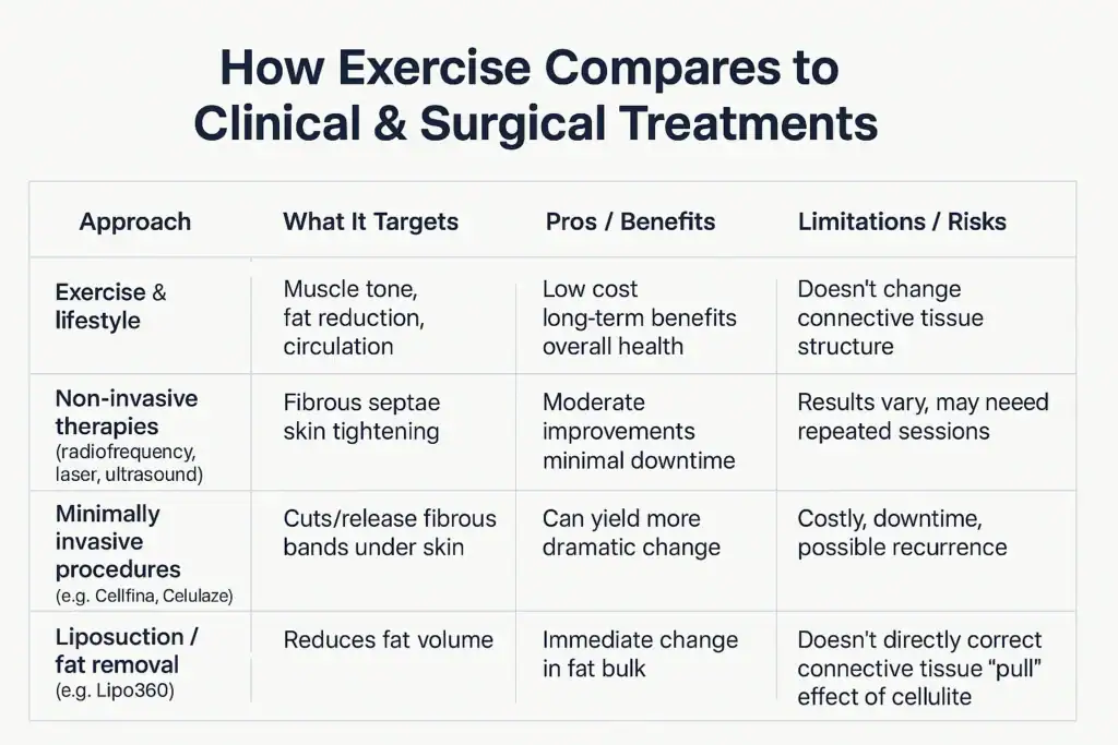 Sculpting Your Bum: Can Toning Exercises Really Reduce Cellulite? 2 How exercise compares to treatments from Lipo 360 Salisbury