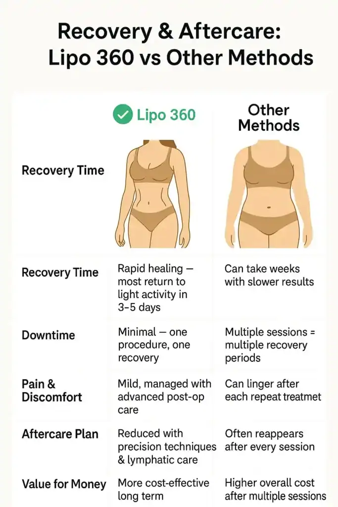 Recovery and Aftercare for Fat-Dissolving Surgery 2 Table to show fat dissolving injection aftercare Salisbury